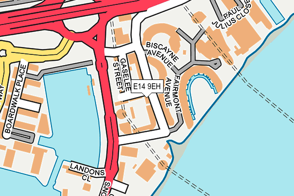 E14 9EH map - OS OpenMap – Local (Ordnance Survey)