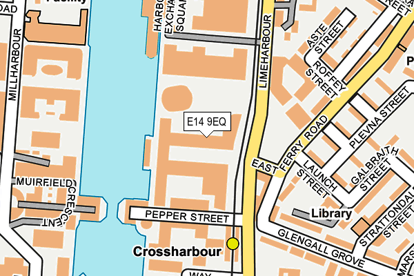 E14 9EQ map - OS OpenMap – Local (Ordnance Survey)
