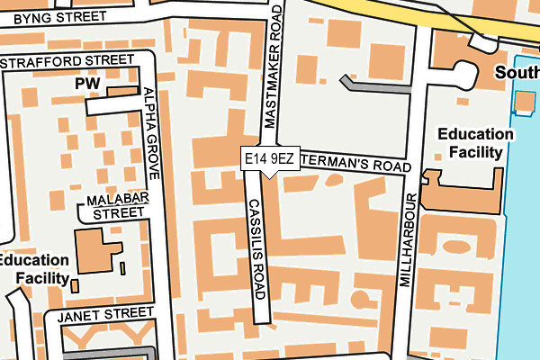 E14 9EZ map - OS OpenMap – Local (Ordnance Survey)