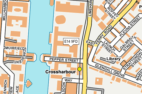 E14 9FD map - OS OpenMap – Local (Ordnance Survey)