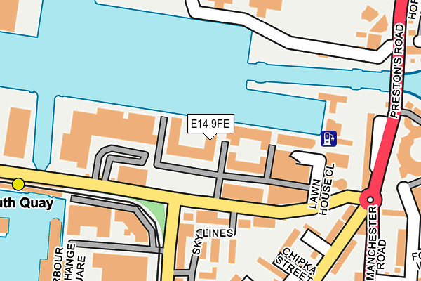 E14 9FE map - OS OpenMap – Local (Ordnance Survey)