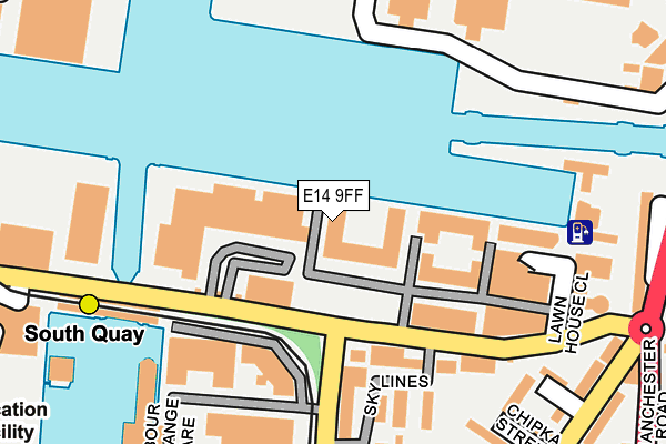 E14 9FF map - OS OpenMap – Local (Ordnance Survey)
