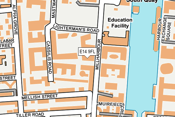 E14 9FL map - OS OpenMap – Local (Ordnance Survey)