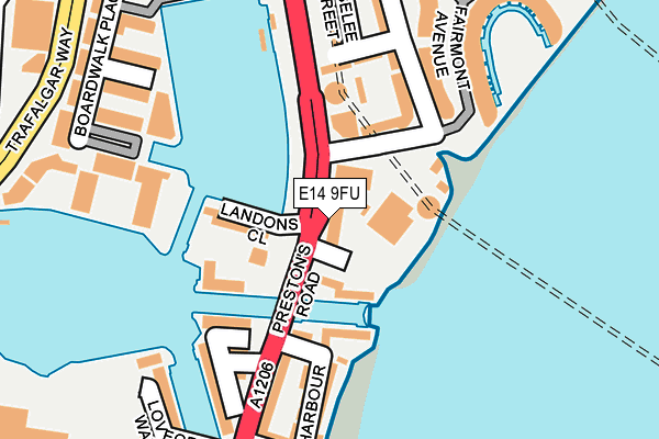E14 9FU map - OS OpenMap – Local (Ordnance Survey)