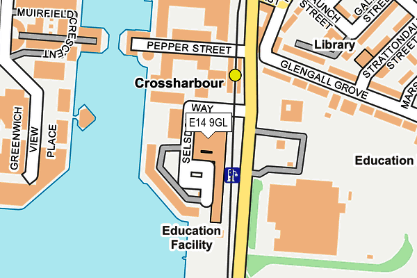 E14 9GL map - OS OpenMap – Local (Ordnance Survey)