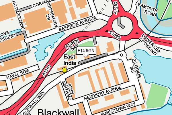 E14 9GN map - OS OpenMap – Local (Ordnance Survey)