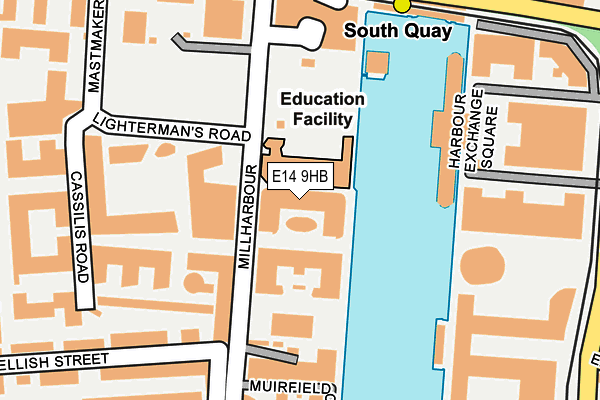 E14 9HB map - OS OpenMap – Local (Ordnance Survey)