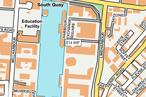 E14 9HF map - OS OpenMap – Local (Ordnance Survey)