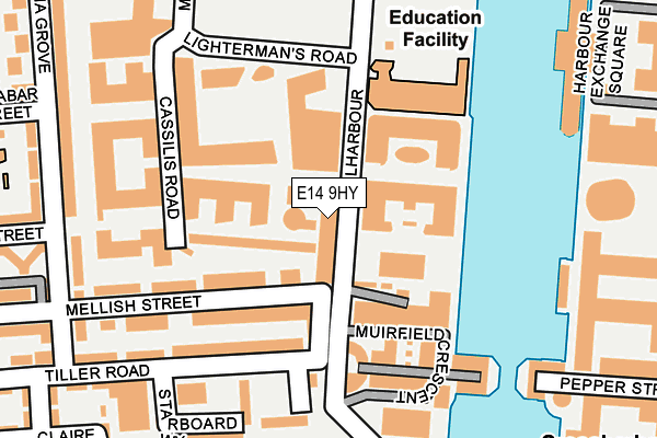 E14 9HY map - OS OpenMap – Local (Ordnance Survey)