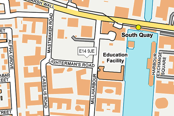 E14 9JE map - OS OpenMap – Local (Ordnance Survey)