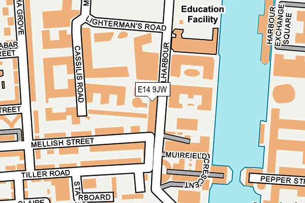 E14 9JW map - OS OpenMap – Local (Ordnance Survey)