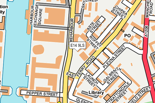 E14 9LS map - OS OpenMap – Local (Ordnance Survey)