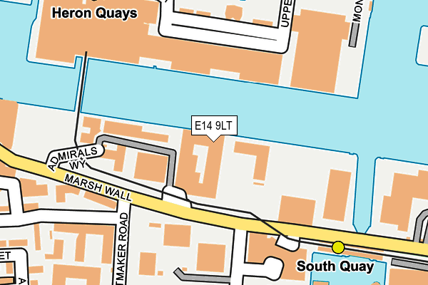 E14 9LT map - OS OpenMap – Local (Ordnance Survey)