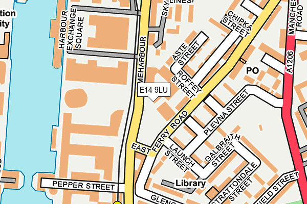 E14 9LU map - OS OpenMap – Local (Ordnance Survey)