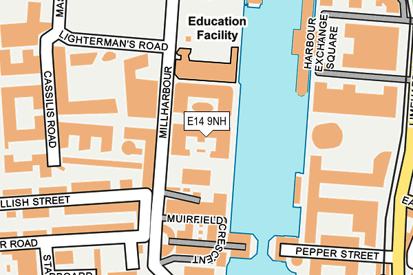 E14 9NH map - OS OpenMap – Local (Ordnance Survey)