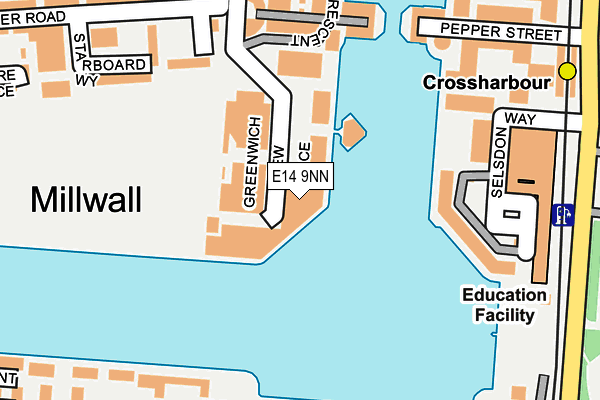 E14 9NN map - OS OpenMap – Local (Ordnance Survey)