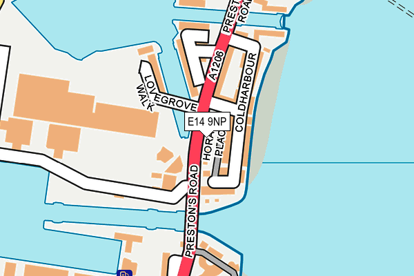 E14 9NP map - OS OpenMap – Local (Ordnance Survey)