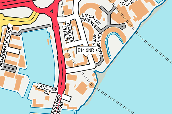 E14 9NR map - OS OpenMap – Local (Ordnance Survey)