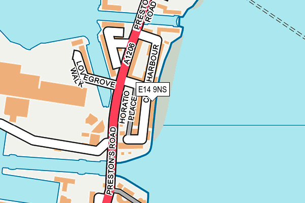 E14 9NS map - OS OpenMap – Local (Ordnance Survey)