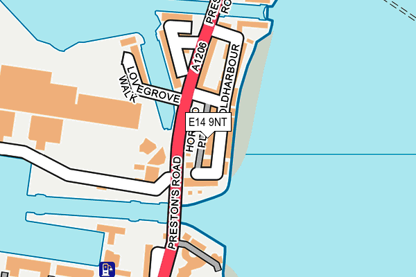 E14 9NT map - OS OpenMap – Local (Ordnance Survey)