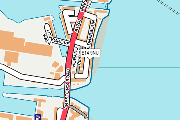 E14 9NU map - OS OpenMap – Local (Ordnance Survey)