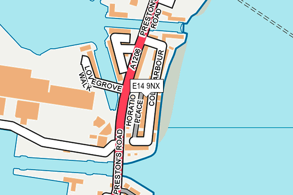 E14 9NX map - OS OpenMap – Local (Ordnance Survey)