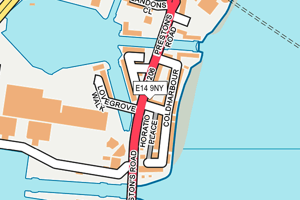 E14 9NY map - OS OpenMap – Local (Ordnance Survey)