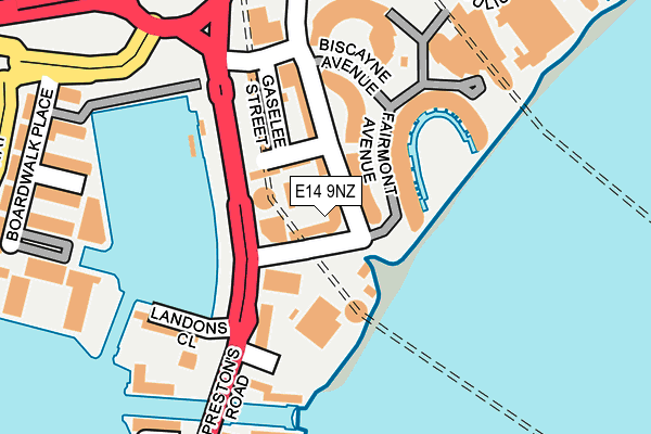 E14 9NZ map - OS OpenMap – Local (Ordnance Survey)