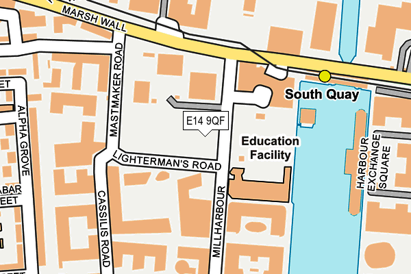E14 9QF map - OS OpenMap – Local (Ordnance Survey)