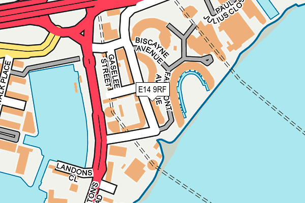 E14 9RF map - OS OpenMap – Local (Ordnance Survey)