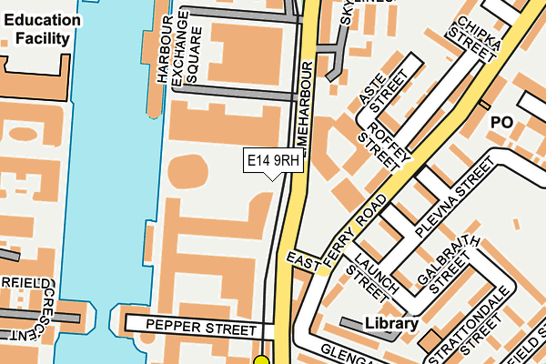 E14 9RH map - OS OpenMap – Local (Ordnance Survey)