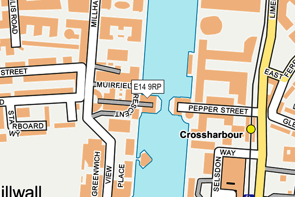 E14 9RP map - OS OpenMap – Local (Ordnance Survey)