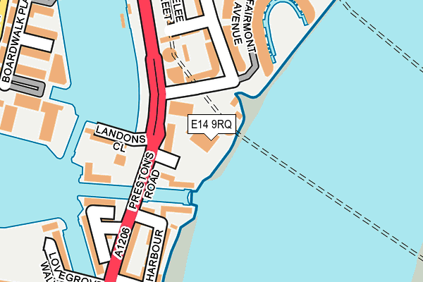 E14 9RQ map - OS OpenMap – Local (Ordnance Survey)