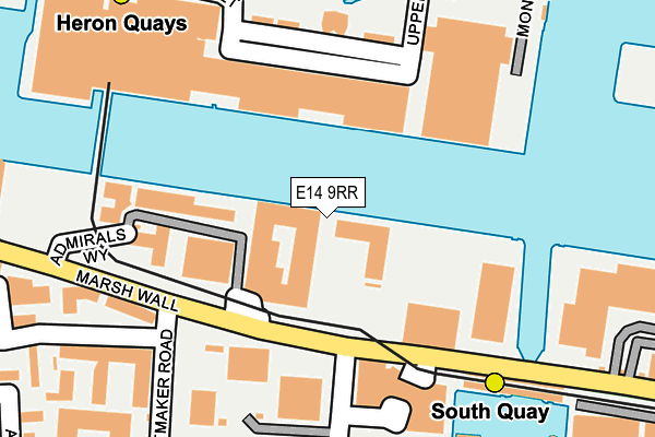 E14 9RR map - OS OpenMap – Local (Ordnance Survey)