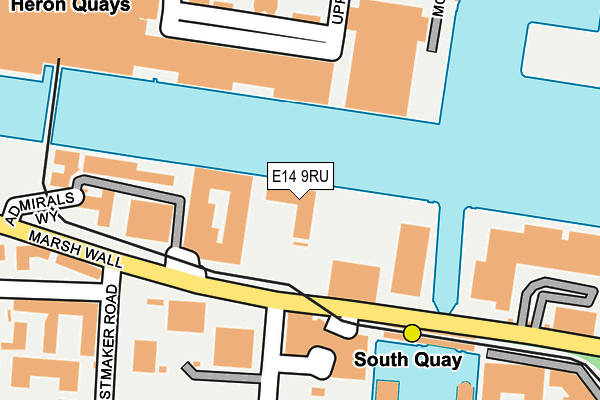 E14 9RU map - OS OpenMap – Local (Ordnance Survey)