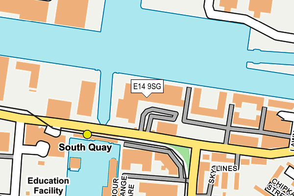 E14 9SG map - OS OpenMap – Local (Ordnance Survey)
