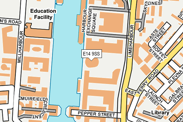 E14 9SS map - OS OpenMap – Local (Ordnance Survey)