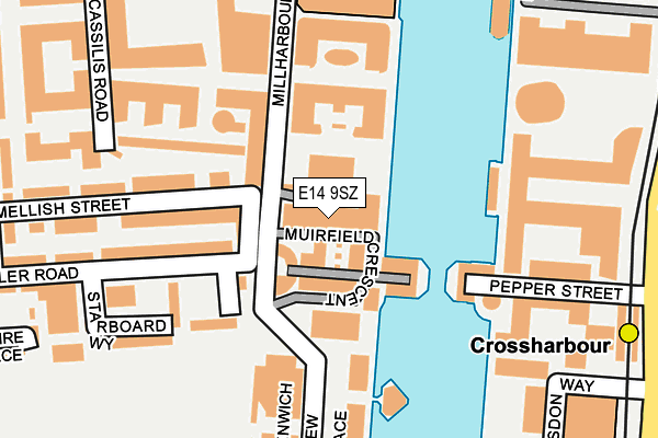 E14 9SZ map - OS OpenMap – Local (Ordnance Survey)