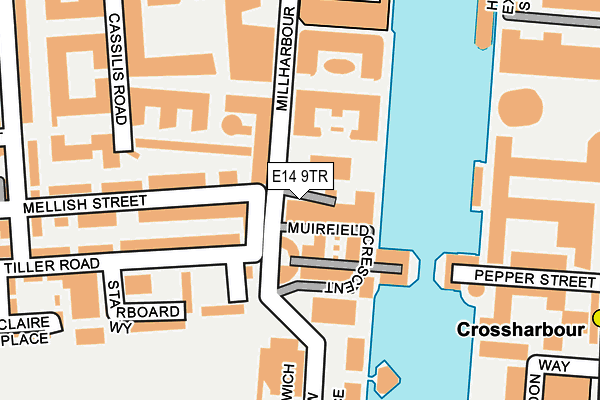 E14 9TR map - OS OpenMap – Local (Ordnance Survey)