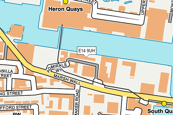 E14 9UH map - OS OpenMap – Local (Ordnance Survey)