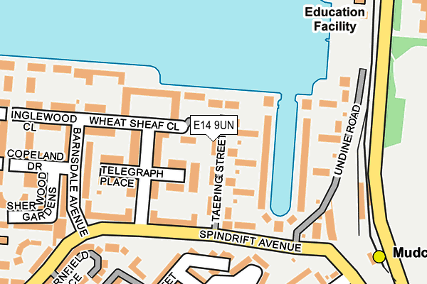 E14 9UN map - OS OpenMap – Local (Ordnance Survey)