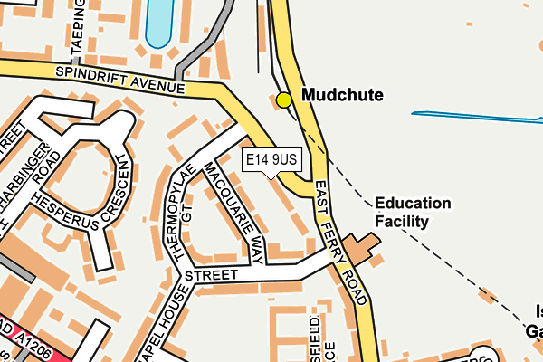 E14 9US map - OS OpenMap – Local (Ordnance Survey)