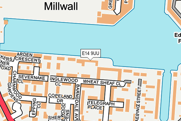 E14 9UU map - OS OpenMap – Local (Ordnance Survey)
