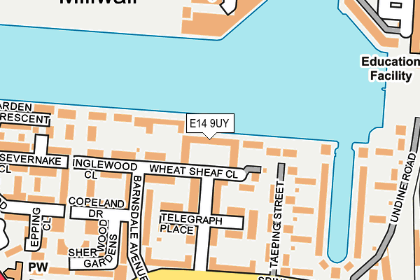 E14 9UY map - OS OpenMap – Local (Ordnance Survey)
