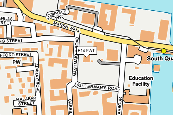 E14 9WT map - OS OpenMap – Local (Ordnance Survey)