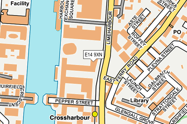 E14 9XN map - OS OpenMap – Local (Ordnance Survey)
