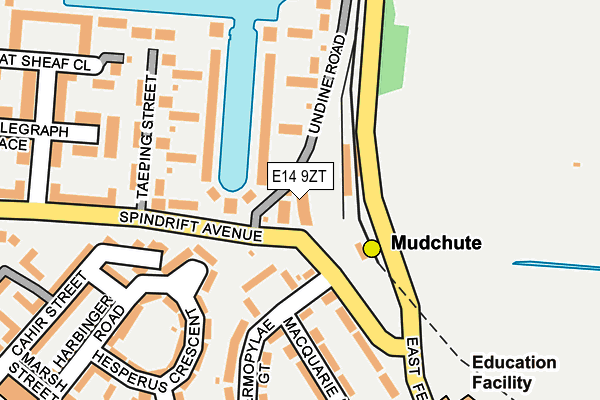 E14 9ZT map - OS OpenMap – Local (Ordnance Survey)