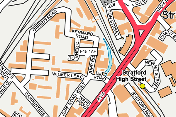 E15 1AF map - OS OpenMap – Local (Ordnance Survey)