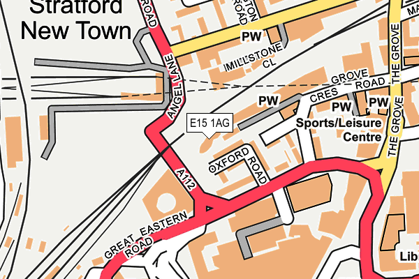 E15 1AG map - OS OpenMap – Local (Ordnance Survey)