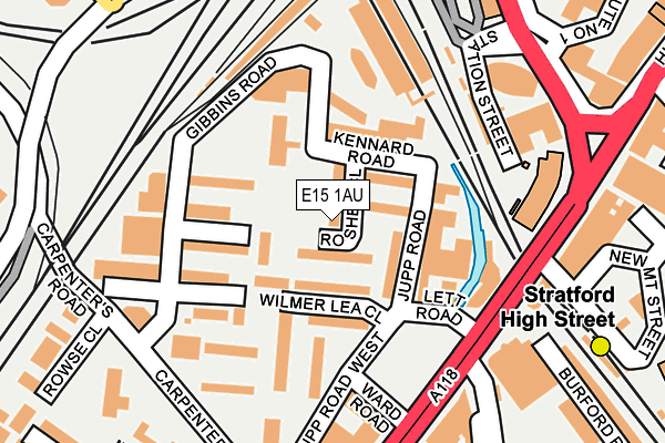 E15 1AU map - OS OpenMap – Local (Ordnance Survey)